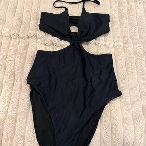 Hurley Black Cutout One-Piece Swimsuit